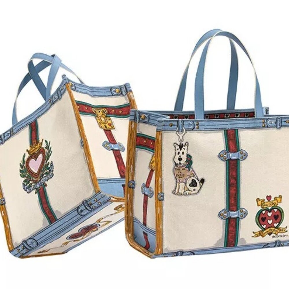 Brighton "In Love We Trust" Canvas Tote Bag & 2 Matching Pouches Bundle, NWT - Picture 4 of 8
